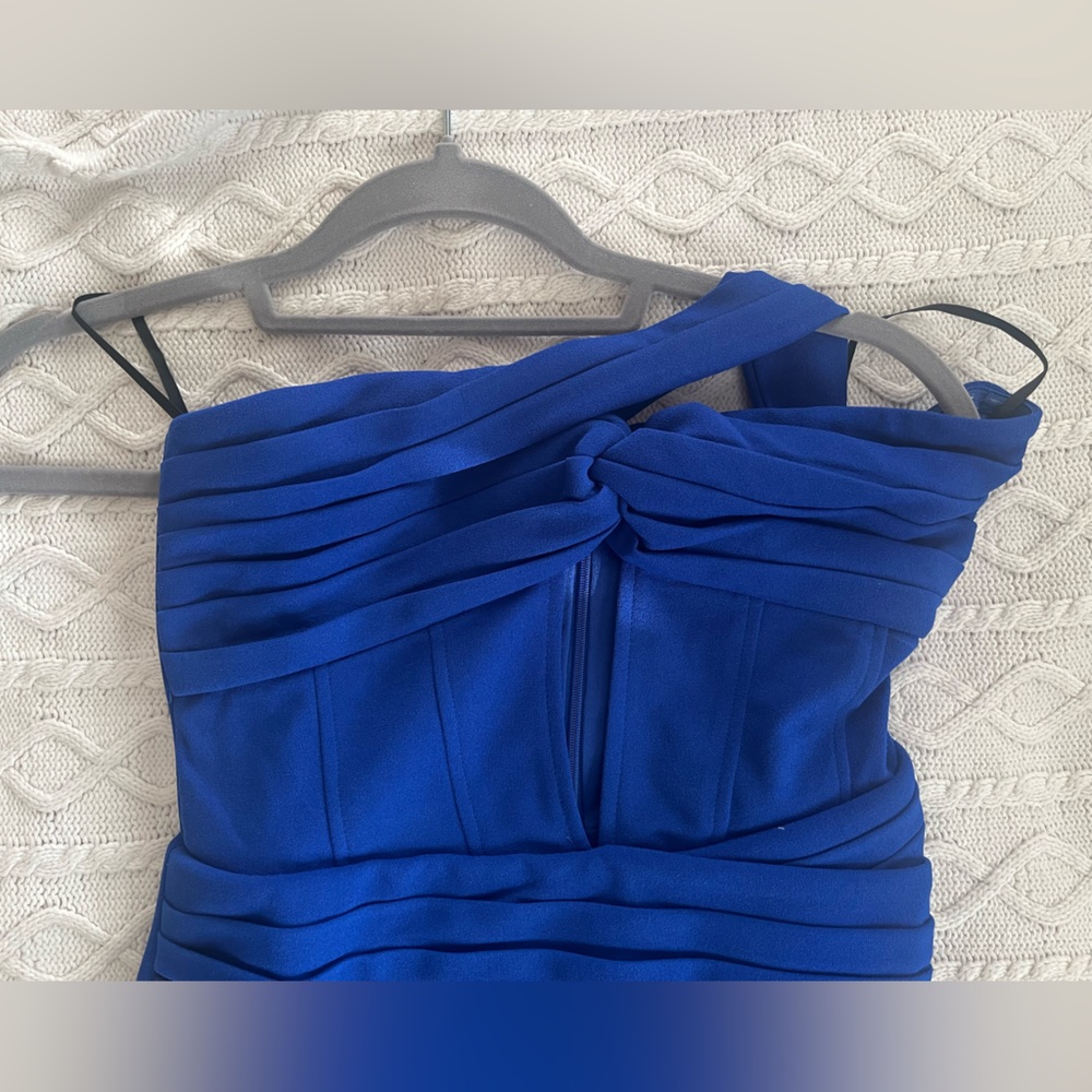 Lulu's Elegant Finesse Royal Blue Cut Out Strapless Maxi Gown Women’s Size M - Picture 10 of 15